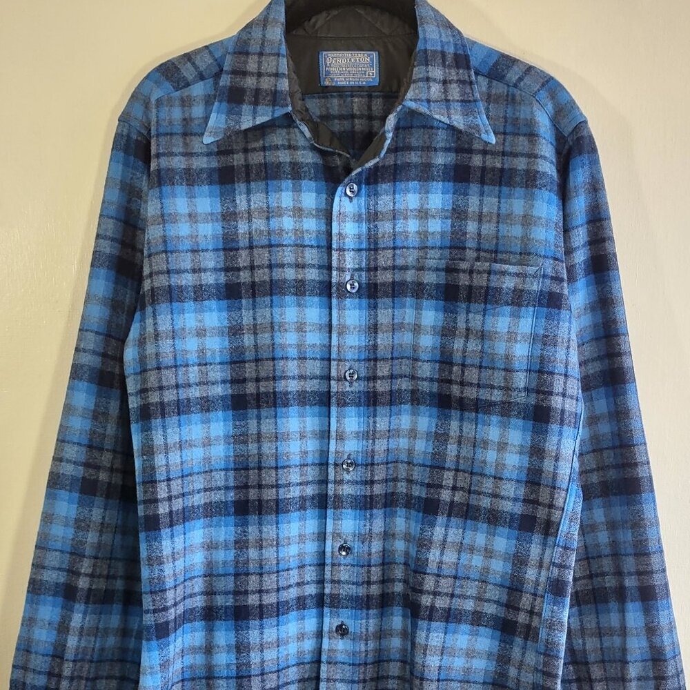 NWOT Pendleton Mens Wool Long Sleeve Shirt Shadow Plaid USA Heritage Size Small - Picture 3 of 11